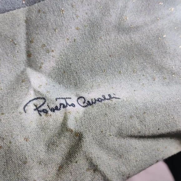 Roberto Cavalli Vintage SS2001 Collection Teal Gold Cupro Denim Blazer RARE - Picture 6 of 14